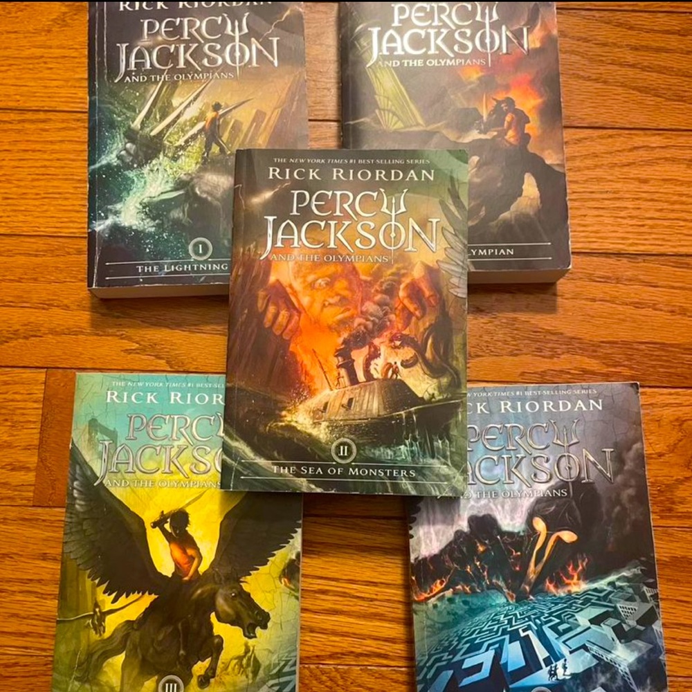Percy Jackson And The Olympians 5 Book Lot